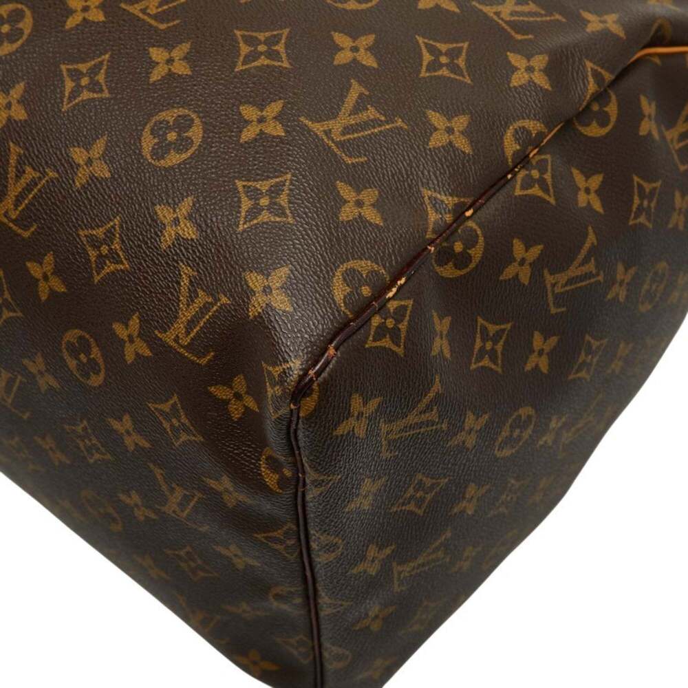 LOUIS VUITTON Authentic Brown Monogram Leather Keepall 55 Boston Bag - Picture 4 of 13